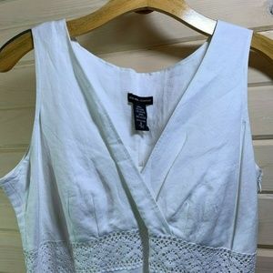 New York & Company NWT White Linen-Blend Dress 8